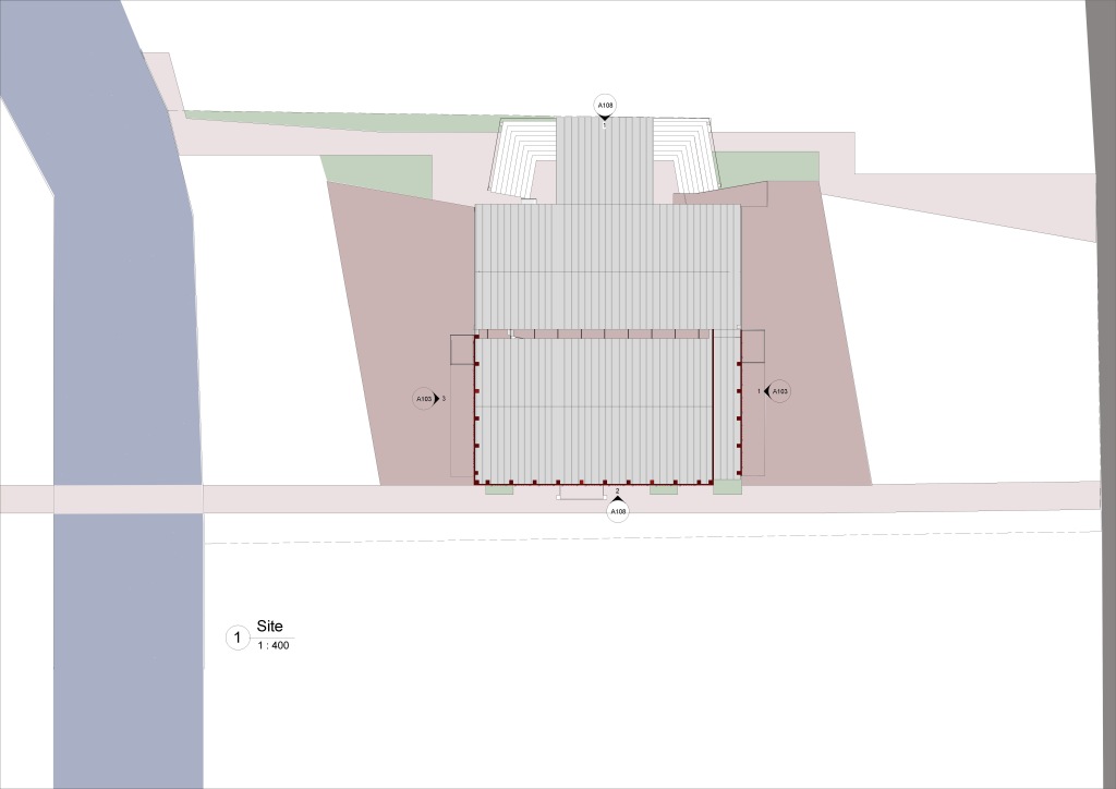 Revit Site Model 1 - MBA - Sheet - A101 - Site Plan rendered
